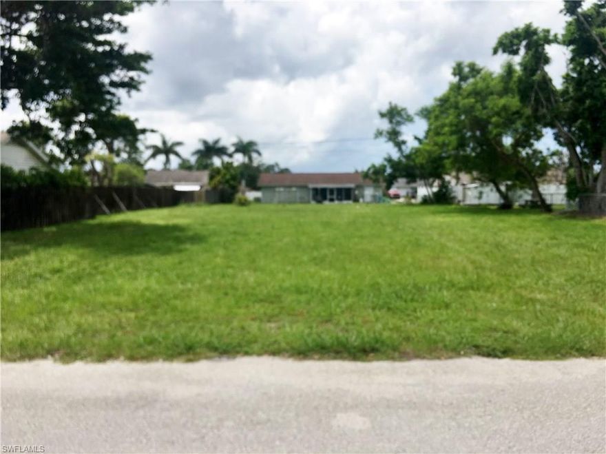 Cleared grass lot on a well kept street of single homes. Location is great and near Golden Gate Community Park,  which has a fitness Center and other sports facilities