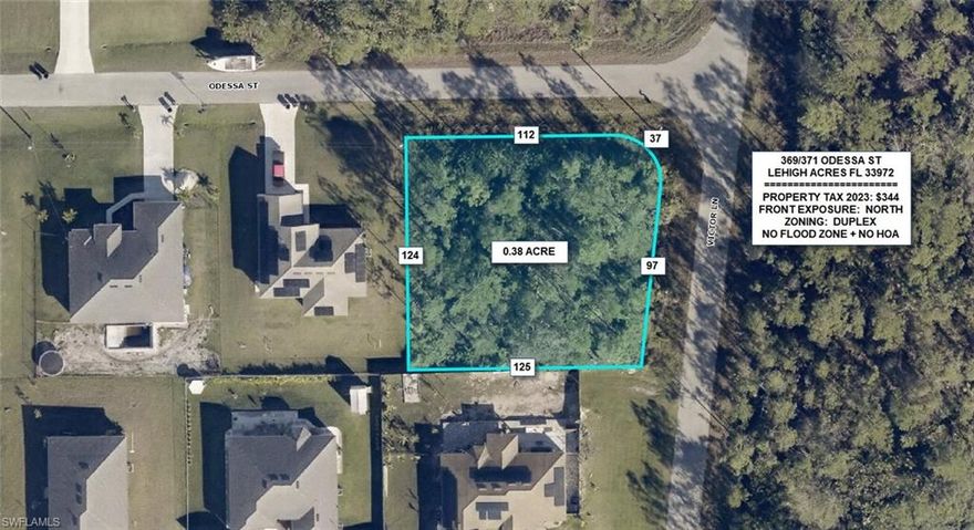Highly desirable corner lot in a very popular area of Lehigh Acres, NO HOA, NO CDD, NOT in flood zone, many new development is going up in the area, taxes are low, buy now before price goes higher and build later.