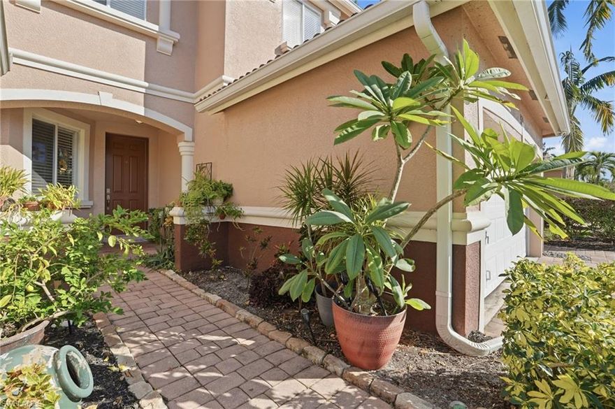 Welcome to this beautifully updated 3-bedroom plus den home in the desirable gated community of Timberwalk. Featuring luxury vinyl plank flooring throughout both levels, this residence offers a thoughtful layout with a spacious living room accented by an electric fireplace and TV nook, a front dining room, and an updated kitchen with granite countertops, stainless steel appliances, and a generous walk-in pantry. Sliding doors from both the kitchen and living room open to a private screened lanai with a covered outdoor living area and additional exterior storage. Upstairs, the primary suite features double closets plus a walk-in closet, Large en-suite with soaker tub and walk in shower. Split floor plan with two guest bedrooms sit across from the den—ideal for a home office or playroom—along with an updated guest bath and linen closet for added storage. A refreshed half bath located on the main floor, and the one-car garage connects through a convenient laundry room. The double driveway accommodates 2+ cars, and the landscaped entryway provides great curb appeal. AC replaced in 2021; furniture negotiable. Timberwalk offers a prime Fort Myers location along Three Oaks Pkwy with quick access to I-75 for an easy commute, and is minutes to FGCU, RSW Airport, and Gulf Coast Town Center. Community amenities include a fitness room, pool, playground, dog walking areas, and BBQ gazebo. This neighborhood offers excellent rental potential for investors.