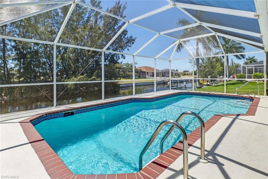 Check out the virtual tour! You can watch the sunset sitting by the pool of this meticulously maintained, western exposure, GULF ACCESS home! So many updates and upgrades including new plumbing in 2016, new pool pump, pool resurfaced in 2018, newer A/C, appliances and hot water heater, PLUS hurricane shutters. The kitchen features a beautiful tiled backsplash, planter shelves, stainless steel appliances, high ceilings, and a large pantry. Entertaining is easy in this wonderful open floor plan with 18" tile throughout. The split bedrooms offer large walk-in closets in the master and second bedroom.  ASSESSMENTS ARE IN AND PAID! This home is priced to sell quickly so make your appointment today.