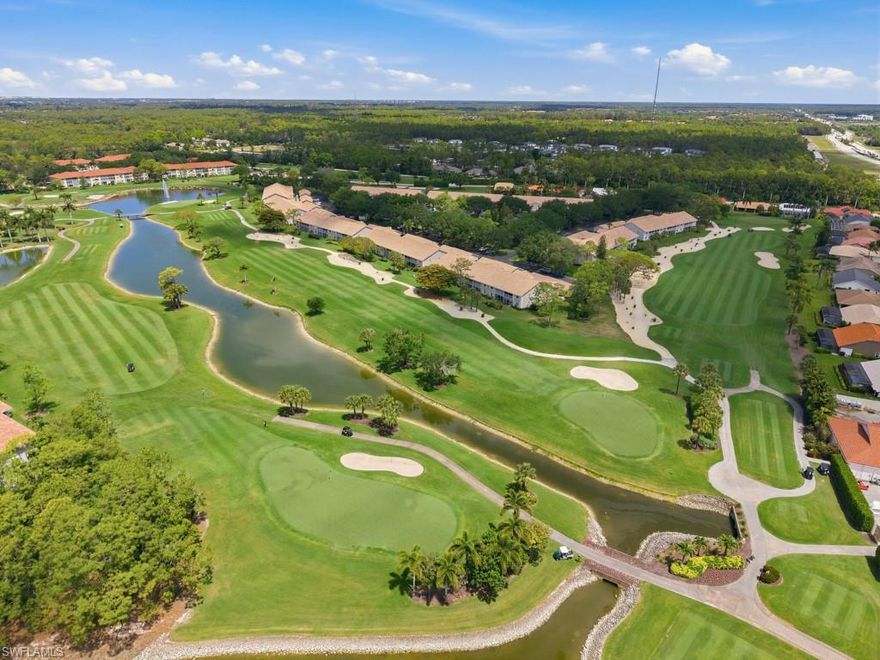 Enjoy scenic golf course living in this beautifully maintained residence located in Cranbrook Colony within Royal Wood Country Club in Naples. This desirable second-floor unit offers sweeping views of the 4th hole, providing a picturesque backdrop of lush fairways and tranquil surroundings from your private screened lanai--perfect for relaxing or entertaining. The thoughtfully designed floor plan features a bright and open living and dining area, complemented by a well-appointed kitchen with ample cabinetry and workspace. In addition to the bedrooms, a versatile study offers the flexibility to be used as a guest room, home office, or den. The primary suite provides a comfortable retreat with an en-suite bath and generous closet space, while guests will appreciate the privacy and convenience of the additional accommodations. As part of Royal Wood Country Club, residents enjoy bundled golf with immediate membership upon purchase, along with access to a full range of amenities including a challenging course, clubhouse, on-site restaurant, putting green, fitness center, yoga room, tennis, and a vibrant calendar of social activities, leagues, and events. Ideally located just minutes from downtown Naples, fine dining, shopping, and the Gulf's white-sand beaches, this property is perfect as a full-time residence, seasonal getaway, or investment opportunity.