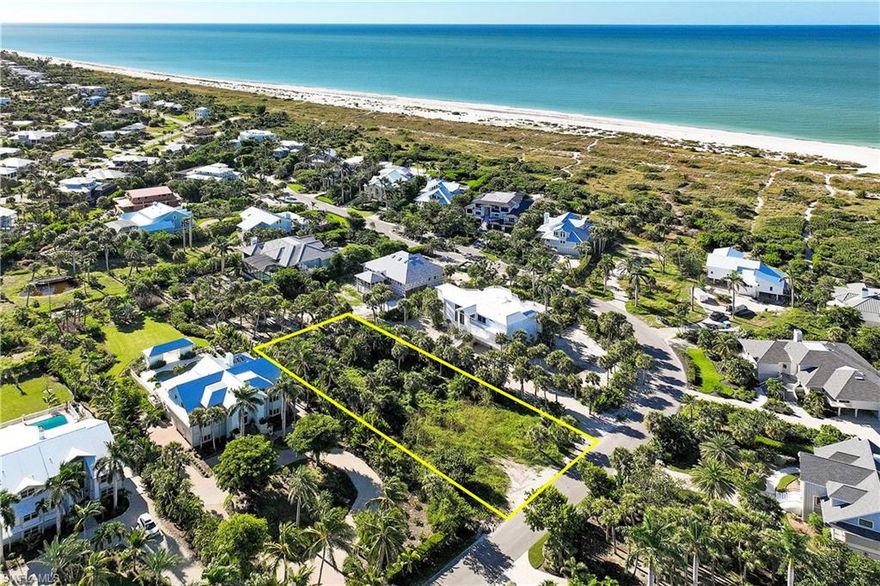 Exceptionally rare opportunity to build your island dream home on this very desirable homesite in the exclusive Seaspray beachfront community on Sanibel Island. Ideally located, the lot is only a 2 minute walk to the private deeded beach access providing miles of Sanibel's famous beach, world class shelling, and gorgeous sunsets. This lot size is 0.43 acres and 19,894 square feet and allows for 25%impermeable and 30% developable coverage. Seaspray is a wonderful community consisting of beautiful homes and provides its residents a community pool and 2 tennis courts for your enjoyment.