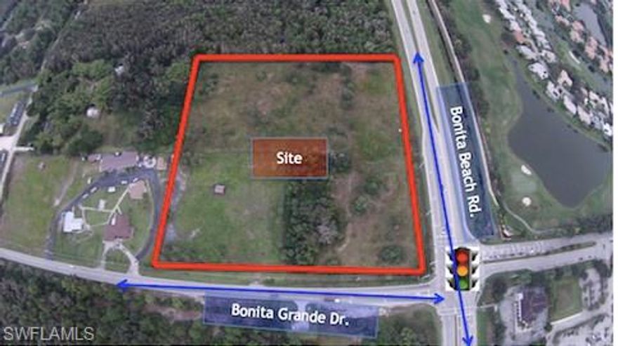 2.15 Acres +/- 

Signalized hardcorner - Northeast corner of Bonita Beach Road and Bonita Grande Drive (entryway to Quail West and Worthington CC).  Across from Publix shopping center.

Zoned CC - community commercial (gas station, retail, strip center, office, medical office)

Signalized intersection across the street from Publix approx. 3,300' from I-75 ramp

300' frontage x 330' depth (approx.)

Bonita Beach Road & Bonita Grande Dr. Bonita Springs, FL
