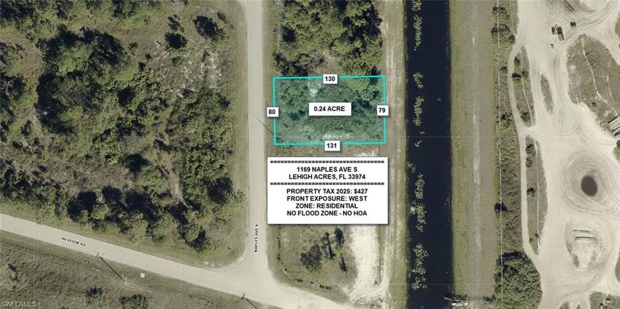 Enjoy a beautiful freshwater canal view from this lot located in a quiet and growing area of Lehigh Acres. Conveniently situated near SR-82, providing easy access to Fort Myers, shopping, restaurants, schools, and Southwest Florida International Airport. With new construction happening throughout the area, this is a great opportunity to build in an up-and-coming neighborhood. Secure your piece of waterfront property and start planning your future home today.