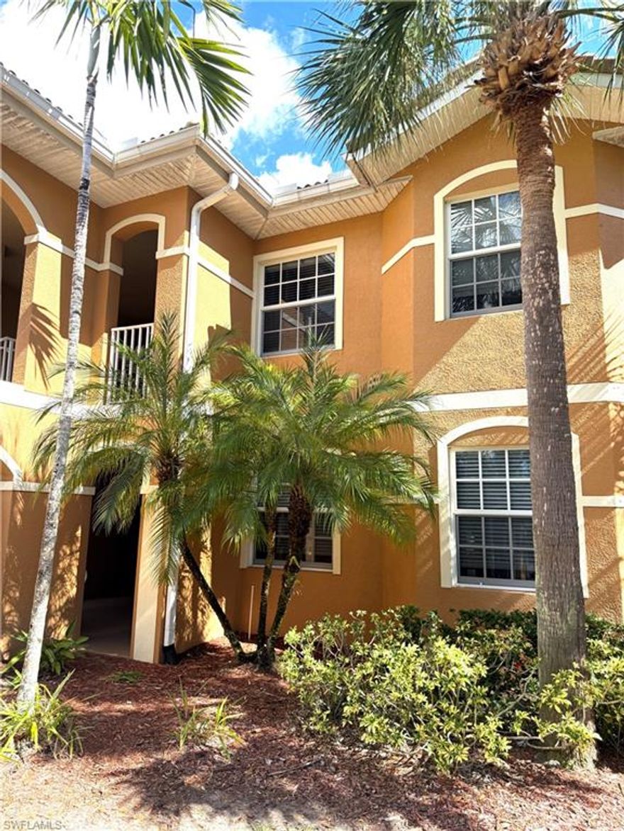A highly sought after First floor end unit condominium located in a gated Cape Coral community of Casa Di Fiori, offering convenient single-level living and a well-designed layout. This residence includes a private garage positioned directly in front of the entry, along with an assigned additional parking space, a practical feature for everyday access and storage.
The kitchen has been upgraded with extended quartz countertops, enhanced cabinetry, and contemporary finishes, creating a functional and updated workspace. Appliances include a range with multiple cooking modes. A 16 SEER A/C system and updated appliances contribute to overall efficiency and comfort. The 3 Bedrooms feature upgraded premium carpeting, and the main living area opens to a private patio space suitable for outdoor seating and relaxation.
Situated toward the interior of the community, the unit offers added separation from main roadways while remaining conveniently close to the mailbox and community pool area. The efficient floor plan, garage storage, and gated setting support a low-maintenance lifestyle, making the property well suited for seasonal or year-round occupancy.
Built in 2014, the property is located in an area where flood insurance may not be required (buyer to verify).

Community amenities include a pool and spa, clubhouse, fitness center, tennis courts, and pickleball courts. The location provides convenient access to Downtown Fort Myers, shopping, dining, and everyday services, as well as major roadways for travel throughout Southwest Florida.