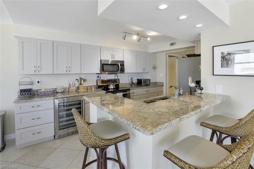 **Click Virtual Tour To View A Spectacular Cinematic Video & A 3D Walk Through Of This Beautiful Unit.** This Spectacular Remodeled Top Floor Penthouse Condo In The Classy Royal Seafarer, Which Is Located In The Middle Of Marco Island's Crescent Beach & Only 2 High Rises Away From The JW Marriott, Comes With VIEWS ON VIEWS!!! This Incredible 2 Bedroom/2 Bath Condo Also Comes With A Gorgeous Kitchen, Which Has Been Expanded & Is Equipped With Custom Cabinets, Beautiful Granite Countertops, Stainless Steel Appliances and Built in Wine Cooler, Master Bathroom Has Been Updated & Expanded To Fit Both A Bath Tub & Walk-In Shower, Which Is Rare For The Royal Seafarer, Guest Bathroom Has Also Been Updated With A New Vanity & Walk-In Shower, Tile Throughout & It Even Features A Wrap Around Balcony, Which Has Exquisite Beach/Gulf & Island Views!!! You Will Feel Like You Are On Top Of The World!!! AN ABSOLUTE MUST SEE!