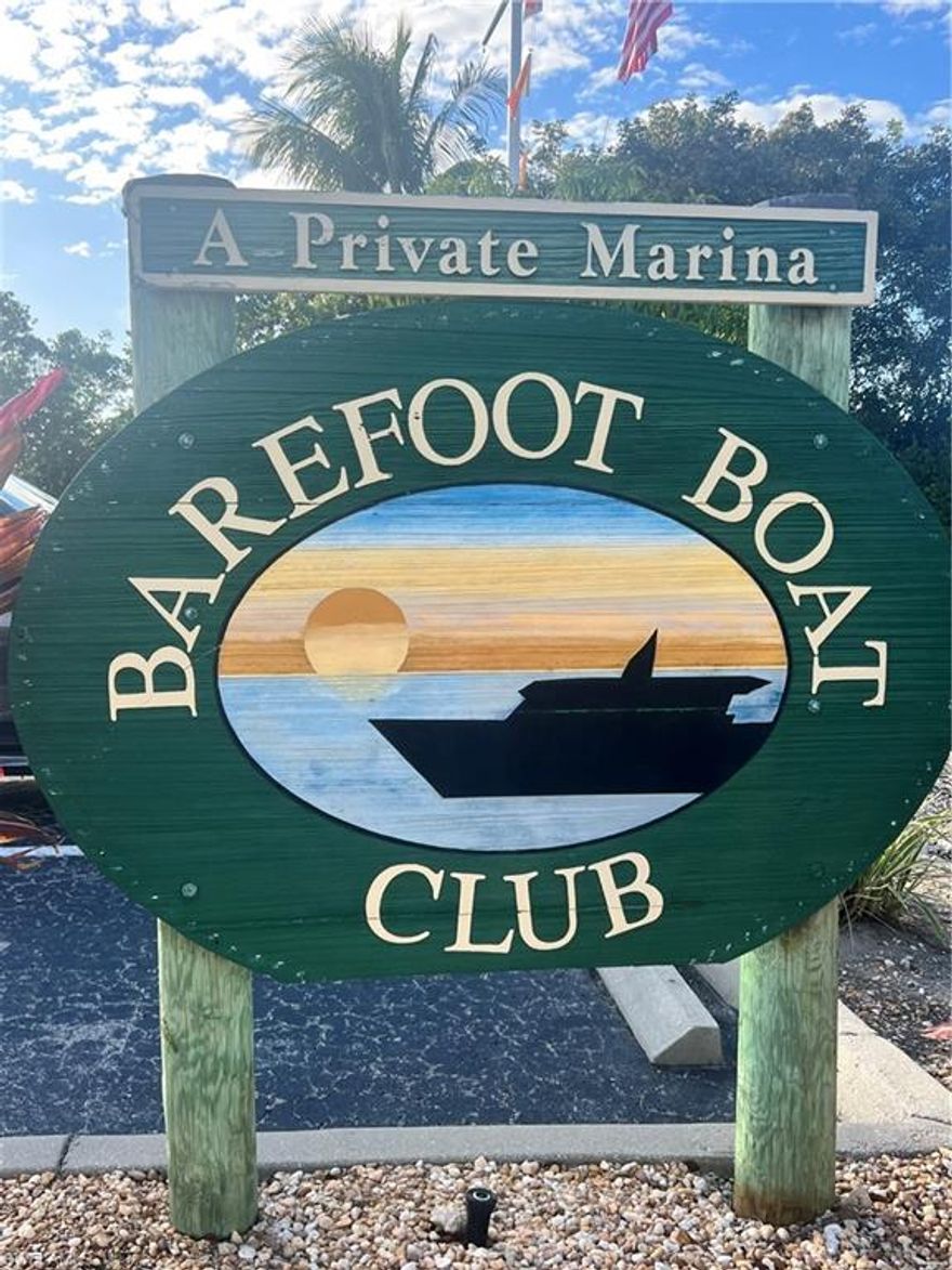 Perfectly positioned within Barefoot Boat Club, this ground-floor boat slip offers an exceptional combination of convenience, access, and resort-style amenities. Accommodates a boat 27’L x 10'W x 9"8’H.  Enjoy easy in, easy out docking with extra space—ideal for stress-free arrivals and departures. From the dock, reach the Gulf in approximately 10 minutes via Wiggins Pass or 20 minutes via New Pass, with additional access through Little Hickory Pass. Located on the south side of Bonita Beach Road, this private marina and club is known for excellent service from attentive crew members and a welcoming, well-managed atmosphere. Members enjoy premium amenities, including a clubhouse with bayside pool, tiki hut, kitchen, bags of ice, and restrooms with showers. Fueling is simple with self-service or full-service ethenol-free gasoline, while on-site boat service and repair add peace of mind. Exterior boat racks are also available outdoors for personal detailing upon request. Whether you’re seeking effortless Gulf access or a full-service club experience, this ideally located slip delivers both—making every boating day seamless from dock to open water.