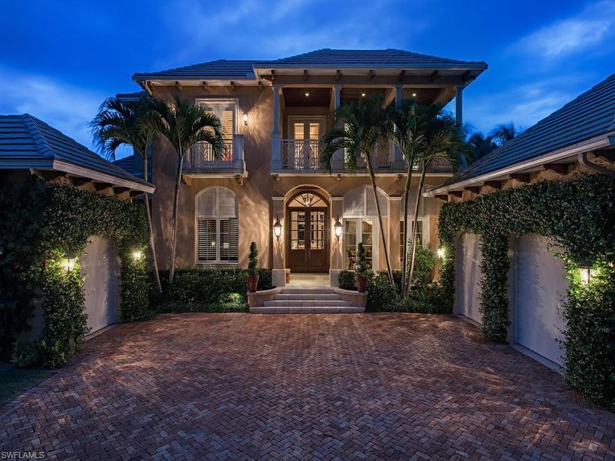 An exquisite enclave of classic, colonial and Bermudian architecture, Little Harbour boasts being the only guard-gated community in Downtown Naples. With membership privileges to the coveted Port Royal Club, the community's private boat docks and walking distance to the sugar sand beach Little Harbour is truly an unrivaled location.  With just 32 home sites, Little Harbour owners enjoy a true sense of community. The homeowner's grounds and pools are all managed by 1 respective company to keep the intrusions and noise to a welcomed minimum.  There are 9 boat slips available for annual rent of $2,000, exclusively for residents.  Completed in 2005, this home features natural stones, a fantastic Snaidero chef's kitchen that flows into the family room leading out to the fabulous outdoor living area. A butler's pantry off the dining room for those special evenings of entertaining, a gracious master suite with his/her closets, spacious bath with separate toilet rooms and well-appointed study promote the thoughtfulness of this plan. Masterfully designed by Stofft Cooney Architects, and diligently executed by the Vintage Group, this home lives graciously and offers long-term value.