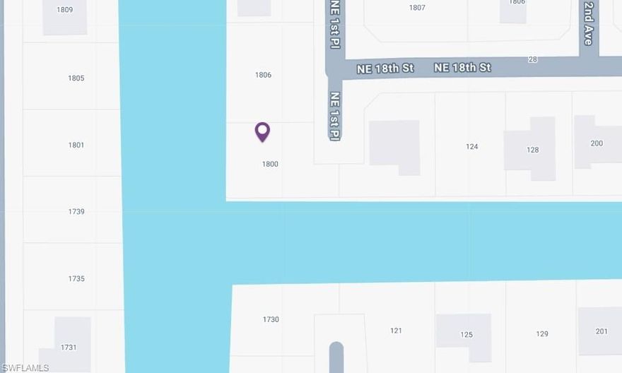 Oversized corner lot with 100 ft freshwater, intersecting canals. Western exposure and ideal for a large home with 3-car garage.