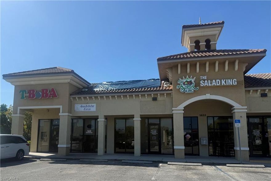 Bring Your Business to the Heart of Cape Coral! 
Prime Del Prado Blvd location with high visibility and heavy traffic — the perfect spot to grow your business! This 804 sq. ft. retail or office space is ideally situated in a well-maintained strip center surrounded by thriving businesses. Walmart is directly across the street, ensuring a constant flow of potential customers. Neighboring tenants include the brand-new, busy Salad King and Fiesta Insurance, bringing even more foot traffic and exposure. Whether you’re opening a new venture or expanding an established business, this location offers the accessibility, visibility, and energy your brand deserves.

Don’t miss this opportunity to position your business for success in one of Cape Coral’s most desirable commercial corridors!