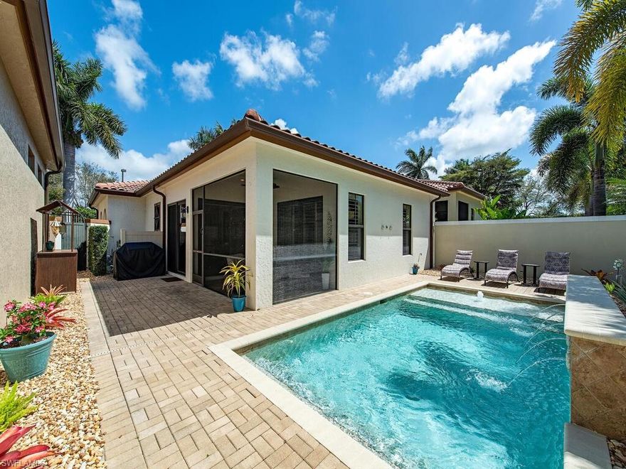 NOT AVAILABLE JAN-APRIL 2027 This lovely 3 bedroom - two car garage heated pool home is in beautiful sought-after Lely Resort which is conveniently located with 2 public and one private championship golf courses. What's even better, is that this home comes with the Player's Club Owner's Transfer! The Players club has pools, restaurants, fitness center, spa and so much more!! This home is turnkey ready for your next vacation, and has been tastefully furnished to best suit you Perfect for entertaining guests and loved ones, enjoy your company in the spacious living room, entertain poolside via BBQ. Small dog may be considered with approval. PLAYER'S CLUB MEMBERSHIP TOO FOR AN ADDITIONAL FEE