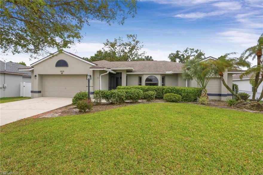Welcome to 1828 SW 18th Terrace!  Check out this beautiful 4-bedroom, 2-bath home in Southwest Cape Coral! With 2,196 square feet of living space, there’s plenty of room to spread out and enjoy. Inside, you’ll find a fully updated kitchen featuring shaker-style cabinets and quartz countertops. The large primary bedroom features walk-in closets and a bonus room attached. Primary bathroom is handicap accessible and tastefully upgraded with dual sinks, and fully tiled shower. One of the best parts>The huge, enclosed lanai<perfect for relaxing year-round or entertaining. The backyard back is fenced in with with plenty of space for pets, play, or even adding a pool down the road.
Located in a friendly neighborhood close to shopping, dining, parks, and marinas, this home puts you right where you want to be. Time to start Living the Lifestyle You Deserve!