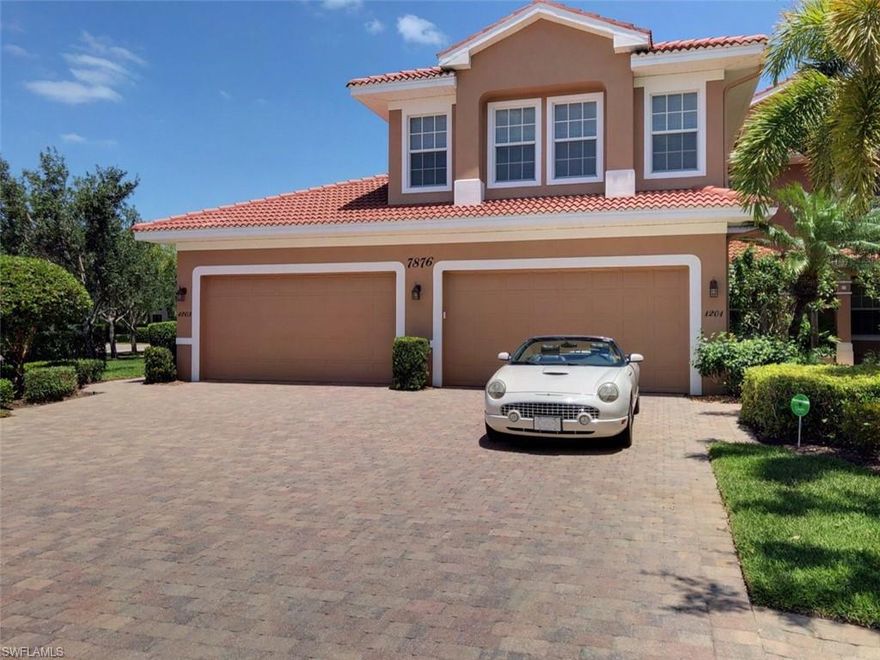 It's all about LOCATION!  Secluded cul-de-sac location with large side yard, pond/fountain view and NO building next door.  Impeccably maintained 2 bed w/den, 2 bath unit with many upgrades and improvements.  Crown molding, recent interior paint, and all tile on diagonal.  Stainless steel appliances and pull-outs in all cabinets.  New high efficiency Trane A/C in 2018.  Nest thermostat and Schlage electronic entry security lock, and super quiet belt-drive garage door opener.  High quality plantation shutters cover the hurricane impact glass throughout.  And don't forget the expansive Hawthorne Club House for your own private events.  Agent owned and occupied for 6 years.