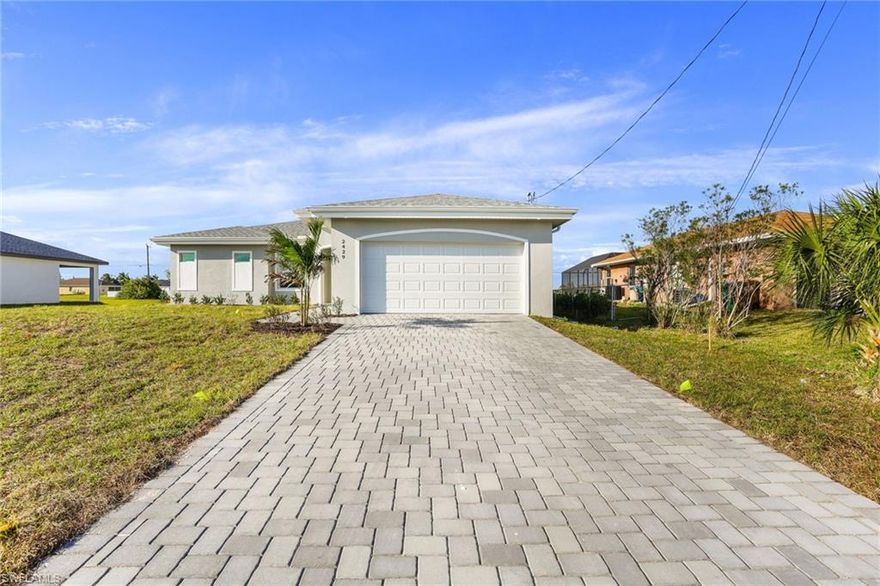 DON'T WAIT *Complete by End Of May 2021*Welcome to NW of Cape Coral, one of the fastest growing areas in the beautiful city of Cape Coral !! This wonderful modern open floor plan concept, 8 foot tall doors, 10 foot Tray Ceilings  brand new Single Family Home (Rincon Model); features nearly  1,700 Sq. Ft of living space, 3  bedroom plus den,  2 Full  new bathrooms with Quartz, 2 car garage . Freshly painted inside and out, epoxy in garage, pavers in driveway, new kitchen with soft-close cabinets, Quartz counter tops, stainless steel appliances, new doors, new based boards, AC system, light fixtures, new plumbing, smoke detectors, new water heater, new well equipment. Home is equipped with Taex built-in pest control system, irrigation system,  hurricane impact doors and windows, laundry room,  Spacious master bedroom, new master bath, double-sink, 1 huge walk-in closet, new plank tile throughout the home. Few blocks away from the 18-hole, Arthur Hills designed, championship Coral Oaks Golf Course, and close to many of Cape Coral top schools, closer to US 41, North Fort Myers, hospitals,  shopping, dining, entertainment & just 25 mins to SW Florida International Airport.
