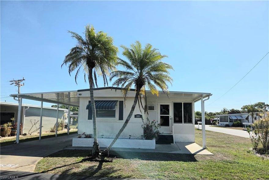 Enjoy Paradise and OWN YOUR LAND in this METICULOUSLY MAINTAINED, FULLY-FURNISHED single-wide with 2 Split Bedrooms & 1.5 Bathrooms PLUS a sunny Florida room Ideally located on a corner lot! Tastefully furnished & Gorgeously updated in every room. Open living room & bright & airy kitchen has pantry, tile back-splash and 
newer appliances -- Range with Self Cleaning Oven, Microwave, and Refrigerator (can be hooked up for ice). Both bathrooms have been completely remodeled. Ceiling fans in every room. Enjoy nearly 1000 sq. ft. under A/C PLUS storage & Laundry~Washer/Dryer included. LOW monthly fee $185. Own this unit AND YOUR LAND while you Enjoy AFFORDABLE LIVING in the Sunshine State! Walk to the pool & enjoy a friendly 55+ community w/2 clubhouses, community swimming pool, shuffleboard, ponds, parks, nice landscaping, streetlights. RV & boat storage on-site. PRICED RIGHT FOR IMMEDIATE SALE! Don't let this one get away!