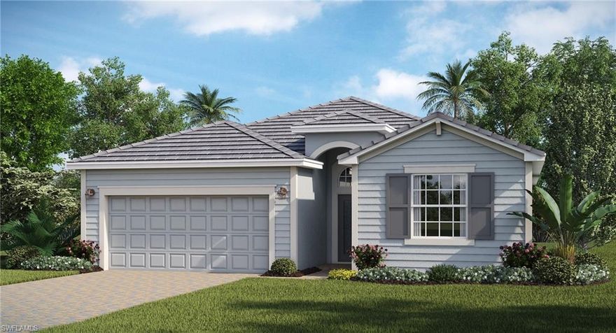 The Trevi offers 2,032 square feet of versatile living space featuring 4 bedrooms in a desirable split plan with 3 full baths.  The spacious kitchen is open to both family and dining rooms, delivering the ideal for layout for socializing and entertaining.   The covered lanai is perfect for enjoying the laid back Florida lifestyle.  Castalina, located in idyllic Fort Myers, boasts community amenities that include a swimming pool and cabana, a mixed-use sports court, a playground, and greenspace. Tucked within two gated entries, Castalina, just 2.5 miles from I-75, enjoys outstanding access to the highly desirable area’s sugar-sand beaches, parks and nature preserves, as well as Fort Myers’s abundant shopping, dining, entertainment, recreational, and leisure choices.  Renderings, virtual tours and photos of model home furniture, accessories, wall-coverings, model landscaping and options are for display purposes only and are not included in the price of the home. Schedule your showing TODAY to learn all options and features included in this specific home.