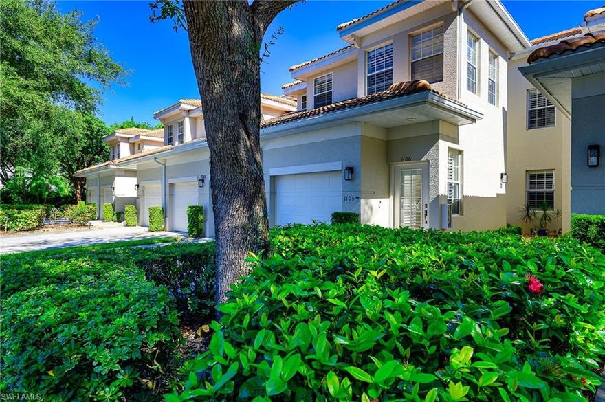 Step into modern luxury with this freshly updated 1,818-square-foot second-floor Carriage home in the gated community of Bridgewater Bay. Showing like a model home, the neutral tile floors, soothing white palette, and wood plantation shutters create a bright, contemporary canvas. Custom crown molding and unique woodwork beautifully accent the unit. The gourmet kitchen dazzles with lustrous granite countertops, a wave-tile backsplash and LED ceiling lights. You’ll find premium stainless-steel appliances and a generous pantry with a frosted glass-paneled door. In the tranquil Master suite, oversized windows frame a serene lake view, while a custom barn-style door leads to an expansive walk-in closet. The spa-inspired bathroom features a dual-sink vanity, stainless fixtures, and crisp modern mirrors. Two additional bedrooms impress with a cathedral-wood accent wall in one and sleek ceiling fans in both, complemented by an updated hall bath stocked with contemporary Kohler fixtures. Striking modern lighting throughout the home enhances every moment from morning coffee to evening relaxation. Just a leisurely walk away from your door plentiful amenities await, including a sparkling resort-style pool and spa, as well as a separate lap pool. Enjoy pickleball and tennis courts, a recently renovated Clubhouse, and a fitness center with steam room and sauna. Bridgewater Bay offers a vibrant social calendar, all just minutes from white-sand beaches, Fifth Avenue’s fine dining, and world-class shopping! Imagine yourself unwinding in this serene retreat! Schedule your private tour today to experience effortless elegance and resort-style living in one exceptional home!