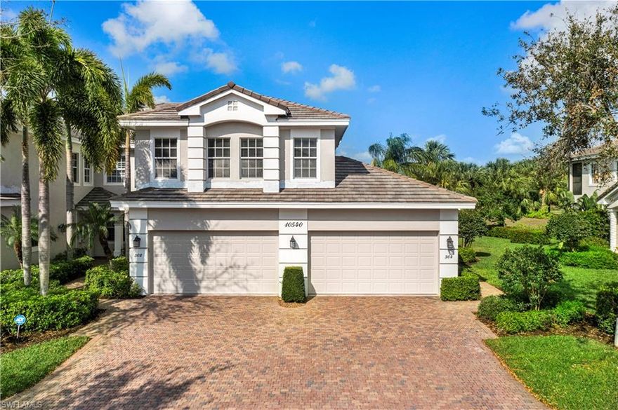 BEAUTIFULLY UPDATED CONDO IN THE PRESTIGIOUS SAN MARINO GATED NEIGHBORHOOD OF MIROMAR LAKES. ENJOY RESORT STYLE LIVING WITH GOLF, BOATING, WHITE-SAND BEACHES, NUMEROUS POOLS, BEACH CLUB, ON SITE RESTAURANT, FITNESS CENTER, WELLNESS SPA, TENNIS/PICKLE BALL COURTS… THE LIST GOES ON AND ON.  THIS COMMUNITY CREATES AN ATMOSPHERE TO BE ENJOYED BY ALL AGES & FAMILIES.  THIS UNIT FEATURES GOLF COURSE VIEWS & A SHORT WALK TO THE SAN MARINO CLUBHOUSE & POOL. INSIDE THE HOME, ELEVATOR OR STAIRS ACCESS GOES UP TO THE SECOND STORY WITH AMPLE NATURAL LIGHT FLOWING THROUGH. THE LIVING ROOM HAS VAULTED CEILINGS & SLIDING DOORS THAT FULLY OPEN TO THE LANAI OVERLOOKING THE GOLF COURSE, PROVIDING FOR AN INDOOR/OUTDOOR LIVING SPACE. THE KITCHEN FEATURES STAINLESS APPLIANCES, GRANITE COUNTERS, KITCHEN ISLAND, BREAKFAST NOOK & PENINSULA WITH BAR SEATING. A FLEX SPACE AT THE TOP OF THE STAIRS IS PERFECT FOR A FORMAL DINING AREA OR DEN. THE PRIMARY SUITE BOASTS HIGH CEILINGS, WALK IN CLOSET & ENSUITE WITH DUAL SINKS, VANITY AREA, SOAKER TUB & WALK IN SHOWER.  THREE ADDITIONAL BEDROOMS & TWO FULL BATHS COMPLETE THE HOME.  DO NOT MISS OUT ON THIS OPPORTUNITY TO LIVE EVERYDAY LIKE A VACATION.