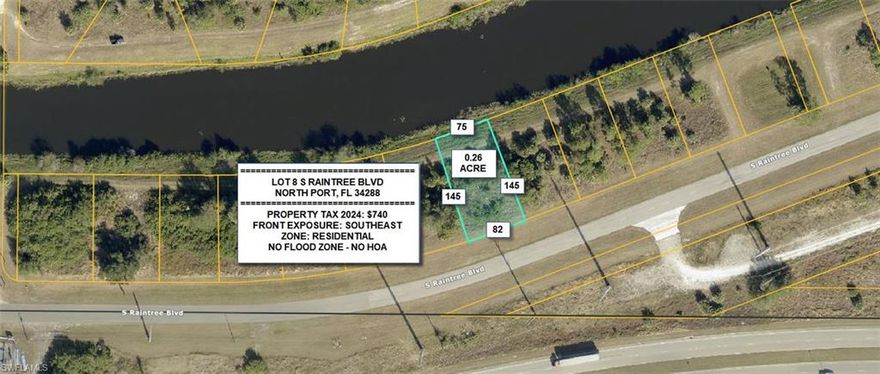 Beautiful waterfront lot in a peaceful and growing area of North Port, perfect for building your future home with serene water views. Conveniently located near shopping, dining, parks, and major roadways. Seller will only sell this lot as a package with the adjacent Lot 9 S Raintree Blvd, offering two side-by-side waterfront parcels ideal for extra space, privacy, or investment potential. Don’t miss this unique chance to own a double waterfront package!