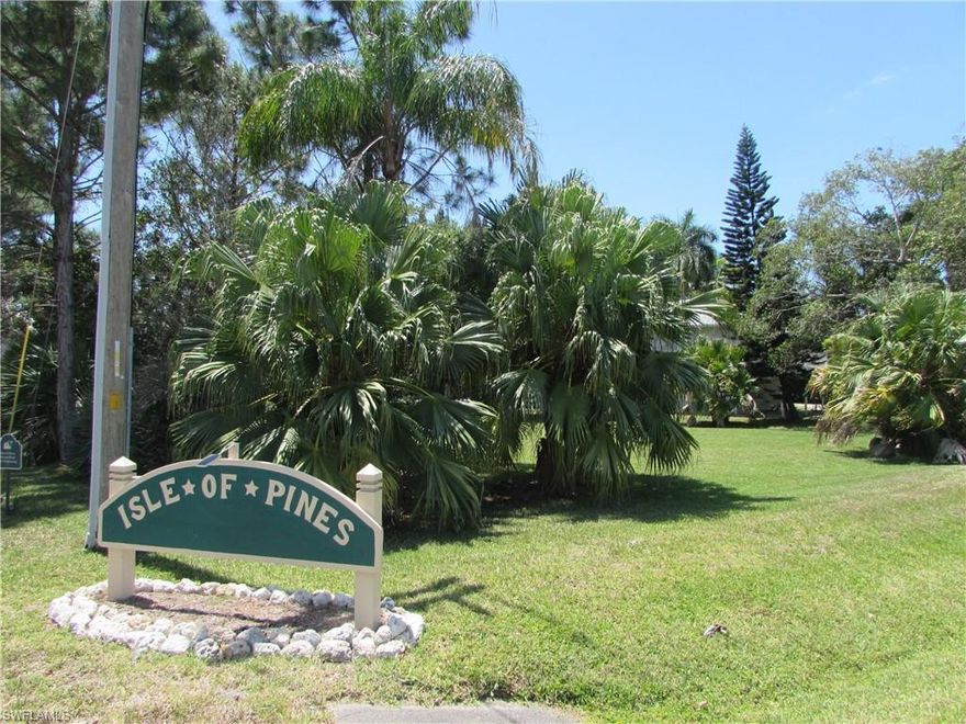 Island of Pines. Great location in the Heart of Historic Pineland. This beautiful lot is ready to build your Island home. Deed restrictions for the Island style construction blend perfectly in this tropical location. Literally next to Pineland Marina, Alden Pines Golf Course ( a great view of the 16th fairway) The Historic Tarpon Lodge and the ancient Caloosa Indian Mounds and the Randel Research area. The Isla of Pines has their own Pool and Clubhouse and private Sewer plant. The trees and vegetation is a "tropical botanical garden". Visit this beautiful Isla of Pines lot, view the Golf Course and have lunch at The Tarpon Lodge... This property can be yours!!
