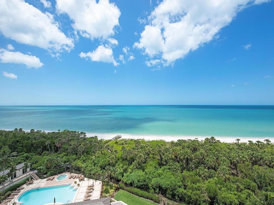 C3418 - Bright, Sunny, corner Bay Colony BEACHFRONT Contessa JEWEL w/cabana available separately! Perfect easy-beachy living "smack-dab" on the sand, w/stunning, panoramic, floor-to-ceiling window walls wrapping the entire Gulf-front living areas. Contessa, renowned for private, unobstructed Gulf-front views, will soon be the envy of all, due to its $3M+ Lobby & Amenity floor Re-Mastering now underway with a November 2021 completion. Chiseled-edge flooring, foyer & kitchen custom cabinetry, granite counters, S/S appliances, three generous bedrooms, each w/en-suite bath, a den currently being used for dining + guest powder room accommodates all with ease. Contessa offers all the amenities one anticipates in a tower of this stature, including attended 24/7 front desk + a rare on-site Har-Tru tennis court. Don’t forget the exceptional World Class included amenities via your Bay Colony & Pelican Bay Membership privileges: 2½ miles of sugar white sand beach, 3 Gulf-Front Beach Clubs w/casual open air or more formal indoor dining, attended beach services, 3 tennis centers, state-of-the-art fitness, life-long learning center, canoeing, kayaking, miles of walking, biking, & nature paths.