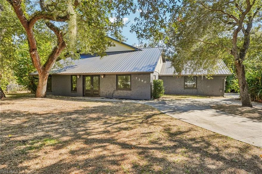 You won’t find many opportunities like this one…. And you almost definitely won’t find them at his price again…. Almost 3,500 sqft of living space, GULF ACCESS,  3/4 of an Acre of land, AND a BEAUTIFUL NEIGHBORHOOD boasting the HIGHEST pride in homeownership? Located in the exclusive Daughtreys Creek, This home truly shines. As you approach the home, you immediately take notice of the enchanting mature landscaping and fully fenced .75 acre yard with a front gate offering safety, peace, and tranquility in your own little oasis. This is Old Florida at its finest!!! This home has tons of potential, as you enter the home you immediately notice the soaring ceilings, open concept, and the perfect layout for the large family, hosting events, and multi generational living. This home did flood, and has been remediated and brought into FHA Compliance,  so FHA and VA Buyers are welcome, you can buy this home as it sits!!!! It is highly discounted to incentivize its purchase and grant any buyer instant equity. The home is nearly finished, and ready for your final touches… With roughly 50k worth of cosmetic work including flooring, lower kitchen cabinets, and other minor enhancements you will have comparable sales ranging from 750-850k. Main systems are all new or newer and completely operational and warrantied. Major recent upgrades include: new metal roof (2023), 3 new A/C units (2022), new water heater (2023), electrical panel upgrade (2025), Water filtration system (2023), lighting, appliances, and BEAUTIFUL first floor bathroom renovations throughout. Additional features include but aren’t limited too, wooden dock, pool resurfaced with pebble tech, whole home central vac, TWO Primary suites, utility shed with electricity, and the list goes on… This home is priced aggressively and one of a kind. It’s close to public transit, highways, airports, shopping, downtown Fort Myers, and everything else you could need. Schedule your showing today, it’s truly worth seeing!