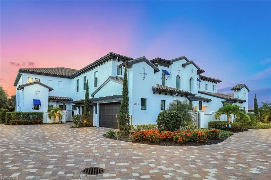 Private long lake views and with Florida's best sunset exposure this favorable coach home unit is ready NOW for immediate occupancy! Do not miss out on another season in Talis Park, begin living the lifestyle immediately. This luxurious second floor coach home is 53 feet wide and offers the single family home feel without the maintenance. Plantation shutters, ceiling high extended kitchen cabinetry, full quartz stone finished wall in great room, built-in beams in the high coffered ceilings, luxurious lighting fixtures, custom built-in bar and wine storage, and a fully equipped outdoor gas kitchen; this unit has it all. Conveniently only a stroll away from the fun weekly bocce ball tournaments, Har-Tru tennis courts, lap pool, and fire pits!