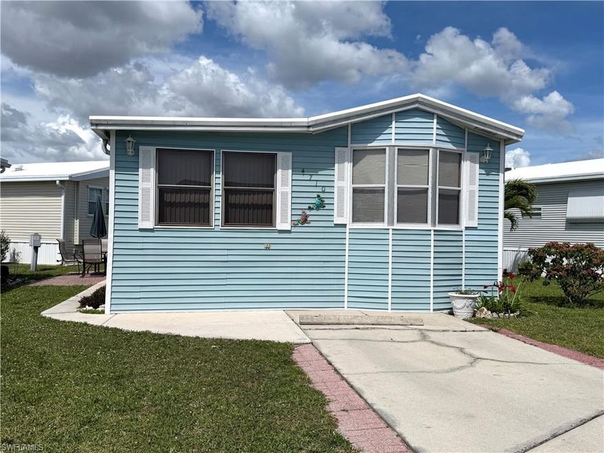 Charming Two-Bedroom Retreat in Riverwoods Plantation

Discover your dream home in the welcoming 55+ community of Riverwoods Plantation! This delightful two-bedroom, one-bath residence features a sturdy metal roof installed in 2014 and boasts brand-new air conditioning for optimal comfort throughout the year. 

It's perfectly priced for anyone looking to enjoy a vibrant lifestyle in this unique community. Step outside to your private outdoor patio space—ideal for morning coffee or evening gatherings with friends and neighbors.

As a resident of Riverwoods Plantation, you own your land and enjoy a myriad of amenities. An on-site property manager and an enthusiastic activity director ensure that there’s always something exciting happening.  You can spend a day at the heated pool or spa, engage in friendly competition with water and sand volleyball, pickleball, bocce, tennis, shuffleboard and horseshoes, or participate in social events featuring dances, card games, guest speakers, and delicious community meals, from breakfast to dinner.

For those who love outdoor adventures, there’s boat and kayak storage available, along with direct access to the boat ramp on the picturesque Estero River, leading you to the beautiful Estero Bay and the Gulf of Mexico.

Don't miss this fantastic opportunity to live in a lively community that offers everything you need for an active and fulfilling lifestyle. Convenient to beaches, restaurants, shopping and airport.