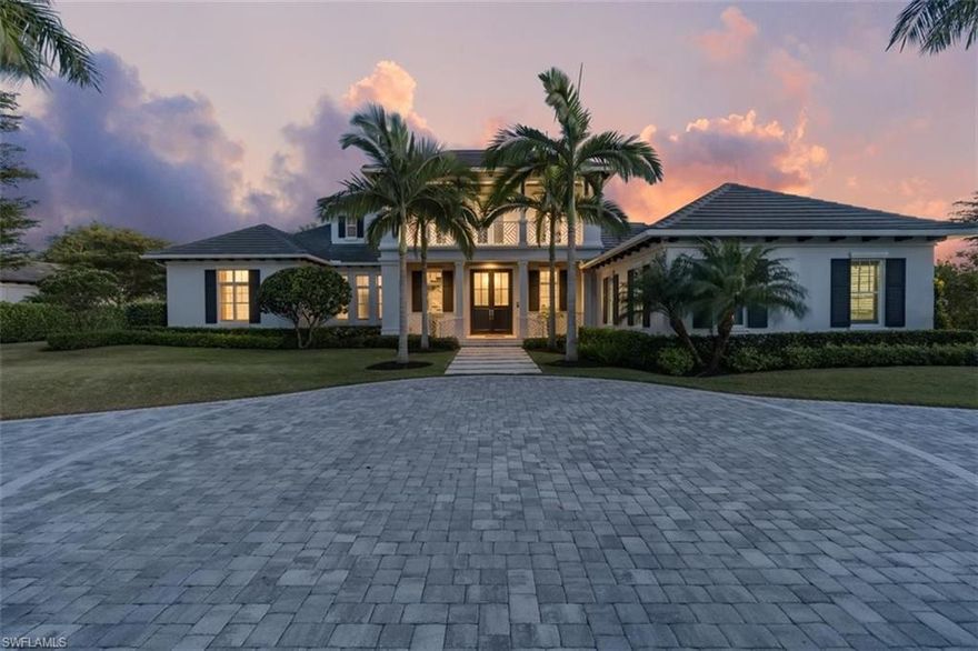 H1924 - Gorgeous Magnolia floor plan by Diamond Custom Homes featuring beautiful tropical architecture appointments throughout with stunning wood floors, great room w open kitchen offering wet bar and breakfast nook. 4193 sq feet on the main floor with a perfect 2nd floor retreat of guest rooms, loft with flex room and open veranda overlooking the 2nd fairway of The Lakes GC. The private guest suite on the first floor is an ideal oasis for your overnight company. Amazing outdoor living with kitchen, and abundant under cover seating area overlooking the lovely generous pool, integrated spa and firepit! Southern exposure and superior location make this the perfect full time residence or Seasonal home.