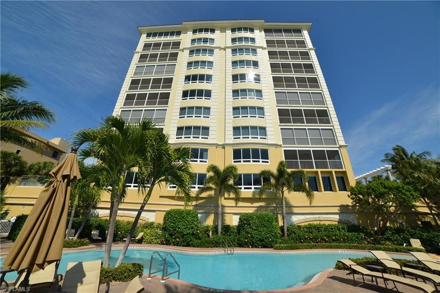Rarely available direct beach front and bay view condo located in The Vanderbilt. The Vanderbilt is a luxury boutique complex with only 19 total units. This property is a 9th floor corner unit and offers direct west "on the sand views." Also, because of the high floor location above neighboring properties, it offers panoramic northern views down Vanderbilt beach and all the way to Sanibel. Layout includes 3,820 ac sqft with a 3+ den and 4 total baths. This condo has been extensively updated including a kitchen renovation with a rare gas range. The floor plan is spacious with main living, media area, and true den that can be utilized as a 4th sleeping area. The rear lanai offers wide bay side and Ritz Carlton views. The beach front master suite is very large, with built in office space, large bath with tub and shower and his and her vanities.  The Vanderbilt offers private beach access, beach entry pool, grilling area, fitness room, concierge attendant, and private in building two car garage. End user luxury with no rentals allowed. Walk to the Ritz Carlton, Mercato mall and entertainment across the street, 30 minutes to international airport.