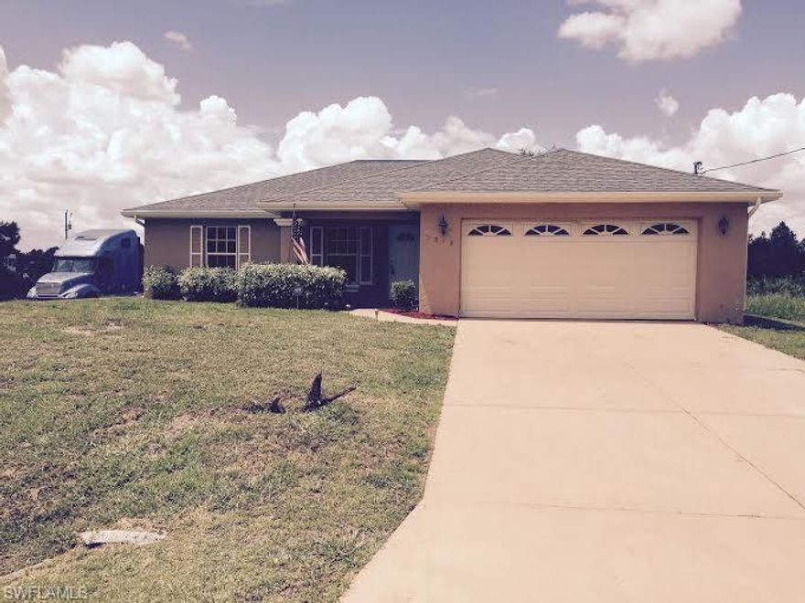 This home is in immaculate condition offering 3 bedrooms plus den with tons of upgrades! The front entryway is tiled with a porch swing and new front door. Upgrades include all diagonal tile throughout, new carpet in bedrooms, hardwood flooring in den, all newer lighting and ceiling fans, new bathroom vanities, new commodes, new blinds, new paint, newer appliances, security system, sprinkler system.  The kitchen offers Cognac cabinetry with upgraded formica counter tops and tongue and groove breakfast bar. This home offers split bedroom design with Jack and Jill guest bath, master suite includes his and her's walk in closets and tub/shower combo. The kitchen offers a breakfast bar, newly tiled backsplash and brand new dishwasher. Inside laundry with dual pantry closets. This home is located on a corner lot with no neighbors-complete privacy and a lovely screened tiled lanai for your entertaining pleasure.