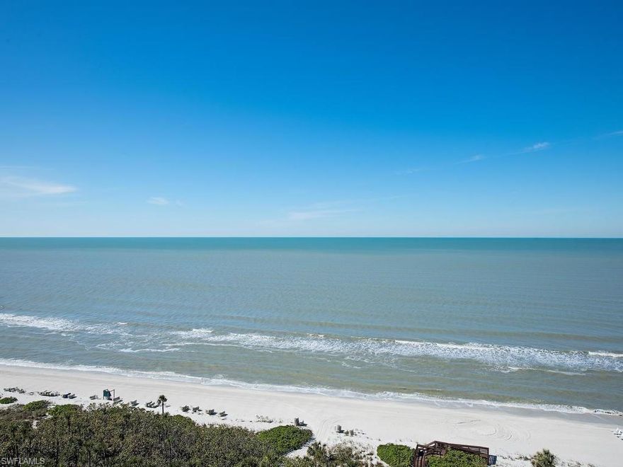 C.14350. Enjoy direct Ritz Carlton access and be awed by coveted Beachfront Remington's Multi-Million $ Tower Re-Mastering! This “through” East to West JEWEL, on the PERFECT floor, offers 2 bedrooms + den (or 3rd bedroom), 3 baths, enjoys both Easterly sunrise and Westerly sunset lanai's, and is tucked smack between the Ritz Carlton & the membership-only Bay Colony Beach Club. Private secure elevator sweeps directly from the under-building garage, with 2 dedicated parking spaces, to your own personal entry foyer. Enjoy a level of personal concierge services anticipated from a Tower of this stature: 24/7 front desk personnel, on-site management, social salon, pub room, library, fitness, 2 luxurious guest suites, lavish outdoor pool/spa and fire pit. Don’t forget the exceptional World Class menu of amenities via your included Bay Colony and Pelican Bay Membership privileges: 2½ miles of pristine sugar white sand beach, 3 Gulf-Front Beach Clubs with open air, casual, or more formal indoor dining + attended beach services, 3 active tennis centers, state-of-the-art fitness, life-long learning center, canoeing, kayaking+ miles of walking, biking, and nature paths.