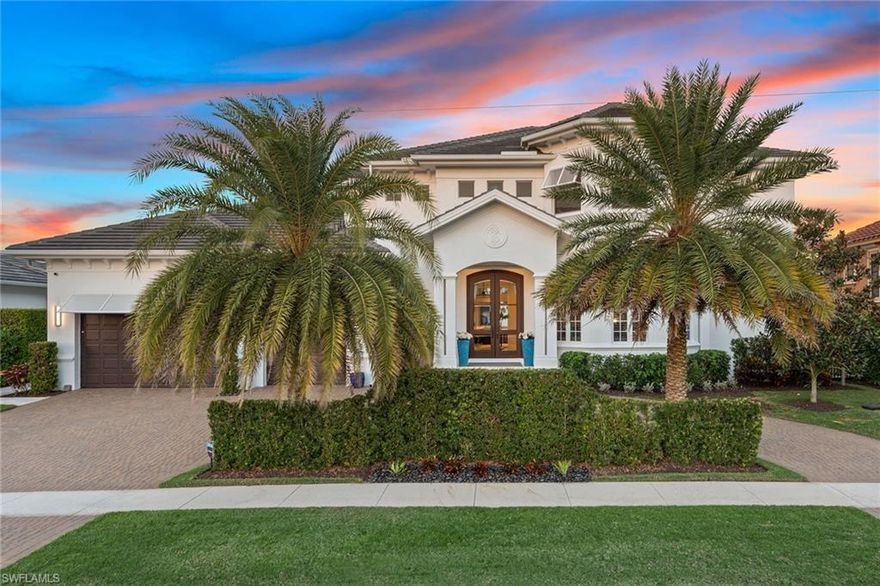 Presenting a contemporary style waterfront home with quick direct open water access and impeccable details throughout! This 4,477-square-foot home showcases superior craftsmanship and is a must-see. Offering a dramatic 2-story foyer opening into the spacious great room with coffered ceilings, motorized blinds and designer lighting. Wall-to-wall slide windows open to the lanai/pool providing abundant natural sunlight. The large open-concept kitchen offers induction cooking, stainless appliances, built-in wine refrigerator, dual ovens and a large walk-in pantry. Fully remodeled inside and out in 2019 to include a new roof, new dock with 20K-pound and 5K-pound lifts, new marble pool decking, outdoor grill and fire table, and a chef's kitchen. Also plumbed in on the lanai is a commercial-grade Scotsman ice maker, great for fishing and entertaining. New Trane AC units, installed in 2021 include new air handlers, ductwork and air scrubbers all controlled with Wi-Fi-enabled thermostats. Additional updates include a whole home water filtration system, 22kw Generac generator, storm and bug screens and a recently upgraded 80-gallon water heater. PGT impact glass throughout with Simply Safe alarm system and surveillance cameras. Garage fitted with a new 8,000-pound hydraulic car lift allowing space for up to 5 cars and tons of storage above. The oversized upstairs bonus room offers the potential for an additional bedroom.