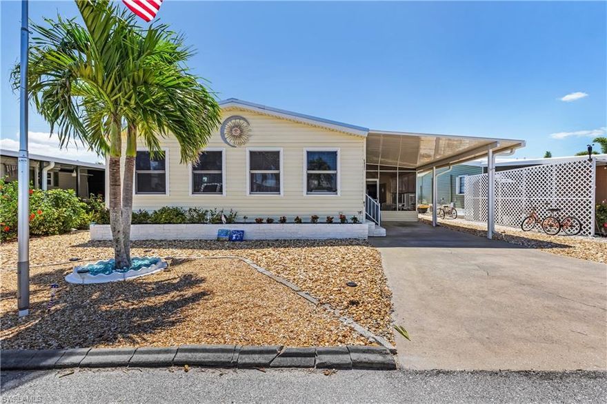 Pine Island Cove 55+ community.. Community POOL, HOT TUB, CLUBHOUSE, FITNESS, PICKLE BALL, PICNIC- PARK BOAT RAMP, BOAT & RV STORAGE, SEWER and much more.. Beautiful Island Community.  The 2-bedroom 2-bath 1152 sq ft home is very well cared for and has been a year around home with HURRICANE WINDOWS THROUGH OUT - wood paneled living & family room, updated-kitchen and carpet & laminated floors. Storage/shop, Carport & screened area. Out door life is part of Pine Island Cove...Friends, pickle ball, pool a 16 mile long bike path up & down the Island. The boat ramp will put you and your boat into the Cove canal and out to Pine Island Sound for the best fishing, out-Island beaches, the Gulf for you to enjoy... Visit Pine Island Cove and this wonderful home today !!!!!