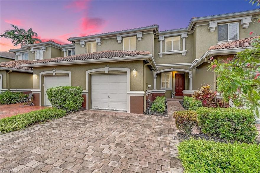 You are going to fall in love with this MOVE IN READY TOWNHOME in the highly desirable gated community of Timberwalk! This spacious and well-maintained 3-bedroom, 2.5-bath residence with a 1-car garage offers 1,707 sq. ft. of comfortable living space in a prime Fort Myers location—just minutes to Gulf Coast Town Center, Florida Gulf Coast University, RSW International Airport, Hertz Arena, I-75, top-rated schools, dining, and the beautiful beaches of SWFL. Inside, the open first-floor layout seamlessly connects the living and dining areas to the kitchen, which features stainless steel appliances, granite countertops, a walk-in pantry, and a breakfast bar. Large sliding glass doors lead to the screened lanai with a PRIVATE BACKYARD and peaceful GREENBELT VIEW. The first level also includes a laundry room and convenient half bath. Upstairs, you'll find an open den/loft area, a spacious primary suite with two large closets and an ensuite bath with dual sinks, a soaking tub, and a walk-in shower. Two additional bedrooms share a second full bath. Tile flooring on the main level and brand-new carpet upstairs provide comfort and style. Recent updates include: 2023 A/C, 2015 water heater, newer washer & dryer, newer appliances, brand-new carpet, and fresh interior paint. Community amenities include a resort-style pool, clubhouse, fitness center, and playground—all with low HOA fees that cover cable, internet, trash, street lights, and more. Pet-friendly and not in a flood zone, this home is move-in ready and perfectly situated for personal use or as a high-demand rental near FGCU.