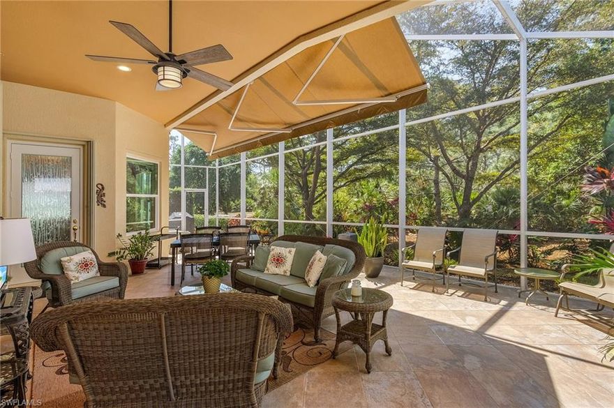 Welcome to this stunning home located in a luxurious resort-style community, perfect for the active 55+ lifestyle. As you enter the home, you will be captivated by a combination living and dining room, offering a perfect space for entertaining guests. The kitchen is open to the family room and breakfast eating area, providing a seamless flow between the living spaces. The home features three comfortable bedrooms, with the main suite offering a spacious retreat. A flex room provides versatile space that can be used as a home office, workout room, or even a guest bedroom when needed. The highlight of this home is the large custom expanded lanai with an electric awning, perfect for enjoying the beautiful preserve views, hosting outdoor gatherings, barbecues, or just relaxing with a book. This home is equipped with a new tile roof, generator, hurricane-impact windows, doors, and shutters, ensuring your safety during the storm season. The community offers a variety of amenities including Har-tru Tennis and Bocce Ball courts, a Fitness Center, a Ballroom, and much more. You can enjoy social activities and events, meet new friends, and enjoy the lifestyle that you have been dreaming of.