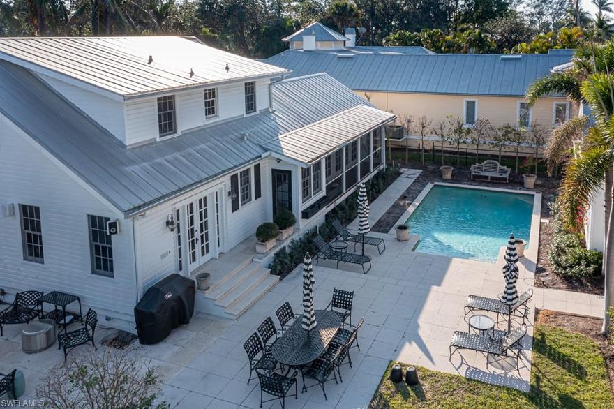 Everything you dream about in this remastered Olde Florida cottage. Pet Friendly. 1.87 blocks to the Beach. 1.87 blocks to Campiello's and Tommy Bahama's ... and all that is fabulous dining and shopping. Main house has three bedrooms + office + den and the separate guest house has two bedrooms.