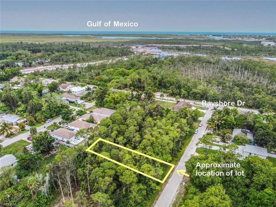 Location! Location! Location! This beautiful, residential lot on Pine Tree Dr is located in the up-and-coming Bayshore Art's District within Naples Bayshore Community Redevelopment Agency (CRA). Bike, walk, or drive to the nearby Botanical Gardens, Celebration Food Truck Park, Sugden Park, World Champion Pickle ball center, and Bayview Park with its own boat launch. Enjoy shopping, dining, and entertainment on Bayshore Dr, downtown Fifth Avenue South and Third Street South in Old Naples, approximately three miles away, along with the pier and white, powdered-sand beaches that have made Naples famous. Whether you intend to build now or later, this blossoming area. There are no homeowners' association (HOA) fees. Aerial photos is approximate location.