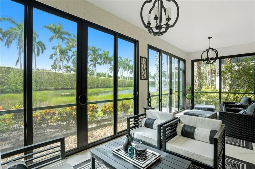 Rarely available, this exquisite residence at 10020 Valiant Ct #102 offers the epitome of luxury living within the main gates of Miromar Lakes.  A meticulously updated 1st floor gem features IMPACT GLASS WINDOWS AND SLIDER!  Offering 1,654 sq. ft. of modern luxury, this 3-bedroom, 2-bath home (den functions as 3rd bedroom) showcases refined elegance.  This stunning home is a true rarity featuring several premium upgrades including  $30K impact glass sliders and $20K impact windows ensuring both superior protection and undeniable value— These high-end features not only enhance the homes aesthetic appeal but also offer unparalleled peace of mind. Enjoy the sophisticate ambiance created by newer luxury vinyl flooring, an open-concept kitchen layout with wall removed, for an expended layout and modernized fixtures throughout.   The renovated 2nd bath exudes spa like luxury, while the newer washer and dryer add even more convenience to daily living.  

Embrace the future with smart-home  technology including a Nest thermostat, MyQ smart garage door opener with upgraded locks, Ring doorbell, and motorized power shades on the sliders. The lanai has been updated with newer screens for year-round enjoyment. Furniture is negotiable! 

Living at Miromar Lakes Beach & Golf Club means access to award-winning amenities: 700 acres of freshwater lakes, white sandy beaches, boating, golf, tennis, pickleball, a full-service spa, fitness, and fine dining. This home offers rare upgrades and a coveted lifestyle all in one.