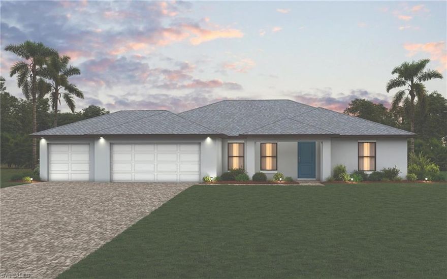 MOVE-IN READY!!  NEW CONSTRUCTION WITH WARRANTY! The St. Augustine blends elegant design with everyday functionality, offering the perfect balance of indoor comfort and outdoor living. A welcoming covered front porch leads into the heart of the home, where an open-concept layout with a vaulted ceiling creates a sense of spaciousness and flow. The dining area with double windows, gourmet kitchen with a freestanding island and pantry, and expansive Great Room with sliding glass doors all work together to maximize natural light and create an inviting atmosphere. Step outside to the large covered lanai—ideal for relaxing or entertaining. The private Primary Suite is a true retreat, featuring two generous walk-in closets and an en-suite bathroom with a dual sink vanity, a tiled walk-in shower, and a large linen closet for added convenience. On the opposite side of the home, three additional bedrooms provide flexibility for family, guests, or the perfect home office. Additional features include: Quartz countertops in kitchen and baths, Shaker-style cabinetry with soft-close doors, stainless steel kitchen appliance package, upgraded plank tile flooring in main living areas, hurricane-impact windows and doors, covered entry, and an attached 3-car garage with direct access to the laundry room. Renderings, photos & virtual tour are of like model and are used for display purposes only. Builder Incentive available towards closings costs, pre-paids, or rate buy down using a preferred lender and CAH-Title.