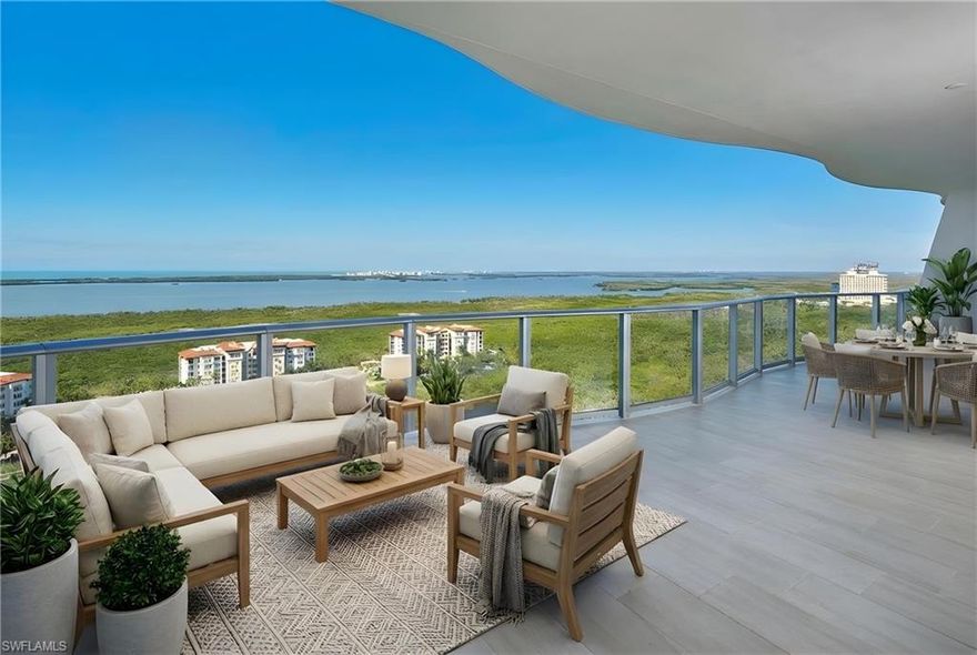 Infinity at The Colony represents the pinnacle of high-rise luxury living and a one-of-a-kind amenity offering. This architecturally striking tower offers sweeping views of Estero Bay, the Gulf skyline, golf course fairways, and lush preserves — all framed by walls of glass and expansive terraces designed for true indoor-outdoor living. 
Private elevator entry welcomes you into a grand residence featuring soaring ceilings, 10 foot floor-to-ceiling sliders.Views over the Gulf and views east overlooking the gorgeous Colony landscape, enjoy both sunrises and sunsets. 
Gourmet kitchens include gas cooking, Thermador appliances, oversized islands, and custom cabinetry. Spacious owner’s suites capture breathtaking views and spa-inspired baths create a true retreat. Built in gas grill on the lanai, two-car private garage.
Spend your days taking advantage of the on-site amenities including rooftop sunset terrace, pickleball court, beach entry pool, poolside café with food and bar service, pool with 2 lap lanes, fire pit, elevated hot and cold plunge pools, par-3 putting course, day cabanas, bocce lawns, yoga lawn, dog park, social rooms, fitness center, movie theater, game room and guest suites. Come discover what makes us infinitely unique.
The Colony presents the best possible lifestyle with membership to private dining at The Bay Club, private beach park, tennis, canoeing/kayaking, sailing club, bocce, and the latest sensation...Pickleball! Located within minutes of shopping, restaurants, sports arenas, performing art centers, world-renowned beaches, and SWFL international airport.