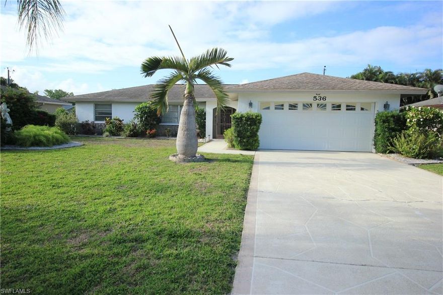 This previously loved POOL home is conveniently located in Cape Coral, FL This beautiful city in southwest Florida, known for its many canals. Home to manatees, Sirenia Vista Park has kayak routes to Matlacha Pass Aquatic Preserve, where birds wade amid mangroves. Cape Coral Historical Society & Museum traces the planning of the city. Yacht Club Community Park has a beach and pier on the Caloosahatchee River. To the north, Four Mile Cove Ecological Preserve attracts herons and ibis. Opportunities galore to update this home and make it your slice of paradise. Newer AC,  H2O, Pool pump timer and auto Sprinkler system.