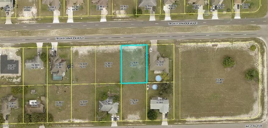 Great lot with all central utilities. Same seller has other two lots on tropicana.