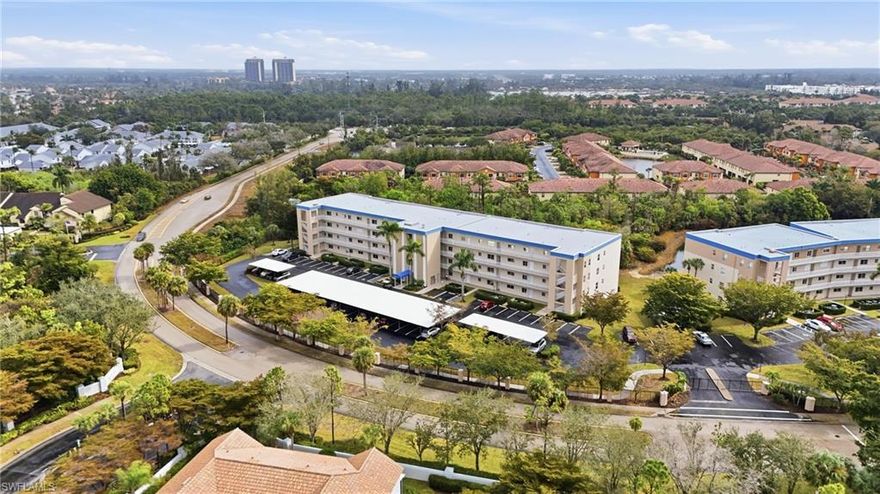 Welcome to this 2-bedroom, 2-bath penthouse condo located in the desirable community of The Park at Lakewood in Fort Myers. Situated on the 4th floor of a mid-rise building with elevator access, this residence offers 1,011 sq. ft. of living space with a functional great room floor plan and volume ceilings that enhance the open feel.

The condo features tile flooring throughout, an eat-in kitchen, and a spacious living/dining area that opens to a screened lanai overlooking landscaped and wooded preserve views. The primary suite includes a walk-in closet and an en-suite bath with a shower-only design. Additional highlights include laundry in residence, window coverings, fire sprinkler system, and electric storm shutters.

Residents enjoy a wide range of amenities, including a community pool, clubhouse, fitness center, tennis courts, library, business center, BBQ/picnic area, and extra storage. The unit comes with a detached carport space and trash chute access.

Conveniently located in the heart of Fort Myers, close to shopping, dining, and medical facilities. Pets allowed with restrictions (one cat only). Furnishings are negotiable. This is a great opportunity to own a penthouse unit in a well-established, centrally located community.