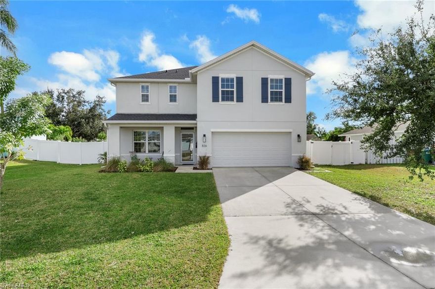 This is the home buyers keep hoping will hit the market — and here it is. Located in a non-flood zone with no HOA and all assessments paid, this spacious two-story home offers 4 bedrooms plus a den, 2.5 baths, and 2,470 square feet of well-designed living space in a central Cape Coral location close to everything.

The first floor is made for real life, featuring plank flooring and tile throughout and an open, well-laid-out kitchen that connects easily to the main living areas. You’ll love the generously sized pantry, plenty of counter space, and the easy flow that works just as well for busy mornings as it does for entertaining.

Upstairs, the primary bedroom is truly spacious, giving you room to relax and unwind. The ensuite bath features a dual-sink vanity and a walk-in shower, offering both comfort and functionality. The additional bedrooms and den provide flexible space for guests, a home office, or hobbies.

Step outside to a screened-in porch, perfect for lounging, enjoying your favorite beverage, or winding down at the end of the day. The privacy-fenced yard adds that extra layer of comfort, while the new roof brings peace of mind.

Homes with this combination, size, layout, location, no HOA, non-flood zone, and major updates already done, don’t come along often. This one checks the boxes buyers have been waiting for. Don't forget to check out the 3D tour!