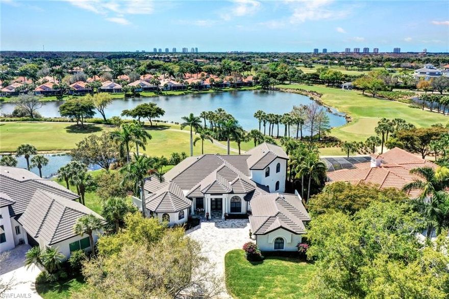 This Grand Estate Home HAS IT ALL!!! Including Optional FULL GOLF and GOLD COMMONS CLUB MEMBERSHIPS Available! Nestled at the end of a cul-de-sac in the highly desirable Orchid Ridge neighborhood, owners enjoy convenient access to everything Shadow Wood at the Brooks has to offer and only a few steps to the clubhouse.  Meticulously crafted by Keevan Homes, this custom estate has undergone a transformative renovation, matching its timeless design with modern luxury. Approaching the home, A NEW paver driveway and NEW Flat Tile ROOF, set the stage for what’s to come. Through the Grand Double Front Doors, step onto stunning NEW large format Polished Porcelain Tile Flooring, as your eyes draw upward to the soaring ceilings of the open concept Great Room. 10 foot sliding glass doors disappear, revealing quite possibly the most captivating lake and golf view that Shadow Wood has to offer! Whether enjoying al fresco dining, entertaining guests or simply basking in the serenity of nature, this outdoor oasis, with NEW Marble Pavers and NEWLY renovated Pool & Spa, offers a seamless extension of the luxurious indoor living space and the covered lanai has electric retractable screens. The Chef’s Dream Kitchen is well appointed with High-End appliances, including Fulgor Milano Gas Range and Steam oven, Liebherr Counter-depth Refrigerator/Freezer, and a Bosch Dishwasher. Retreat to the luxurious master suite, where tranquility meets opulence. Delight in sweeping vistas of the picturesque views from the comfort of your own sanctuary, complete with a lavish en-suite bathroom, spacious walk-in closets with custom organizers, and your private study. There is plenty of space in the master bedroom living space to relax at the end of the day when you have a house full of guests. The first floor guest en-suite is the perfect space for guests with a built-in Murphy bed. The oversized Den offers plenty of work space and has a built-in Murphy bed and closet for the overflow of guests. The second story retreat provides guest exceptional comfort and privacy, with a sitting room and private sundeck with the most spectacular sunset views! Shadow Wood at The Brooks Country Club offers 54 Holes of Championship Golf, 2 Club Houses,9 HarTru Tennis Courts,Bocce, Beach Club,Fitness Center,Spa, PICKLEBALL,Private Restaurant & a full calendar of events. Exciting new news and coming soon to Shadow Wood are the first indoor pickle ball courts (6), resort style pool with lap lanes and a separate children’s pool, outdoor grill & bar area surrounded by all resort living, new stadium seating tennis courts and relax with your outdoor fireplace seating. All the new added amenities will be located at t/ current club location to create a true one stop campus feel.Come live your Best Life in Shadow Wood in this spectacular location only 15 minutes to RSW airport,bike ride to Coconut Point Mall,short drive to Mercato or enjoy a stroll through downtown Bonita and enjoy all the new riverside fun.