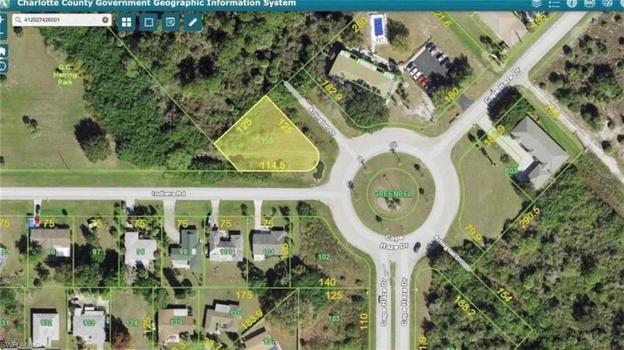 Build your dream Florida home on this oversized corner lot located in the desirable Rotonda Shores community. Positioned within a charming roundabout, this spacious homesite offers added privacy and flexibility for a custom build. Enjoy a true Southwest Florida lifestyle with multiple golf courses just a short golf cart ride away, plus easy access to restaurants, shopping, marinas, fishing, and everyday conveniences. Some of the area’s most popular beaches—including Boca Grande and Englewood Beach—are just 15-20  minutes away, offering boating, sunsets, and sugar-sand shores. Conveniently located near Port Charlotte Town Center and approximately 40 minutes to I-75, this property is ideal for a primary residence, vacation home, or investment opportunity. Oversized lots this close to beaches and golf are limited—don’t miss your chance to secure this prime Rotonda Shores location. (Lot lines shown are approximate and for illustrative purposes only and may include easements. County records and images provided for reference. Buyers to verify all information independently.)