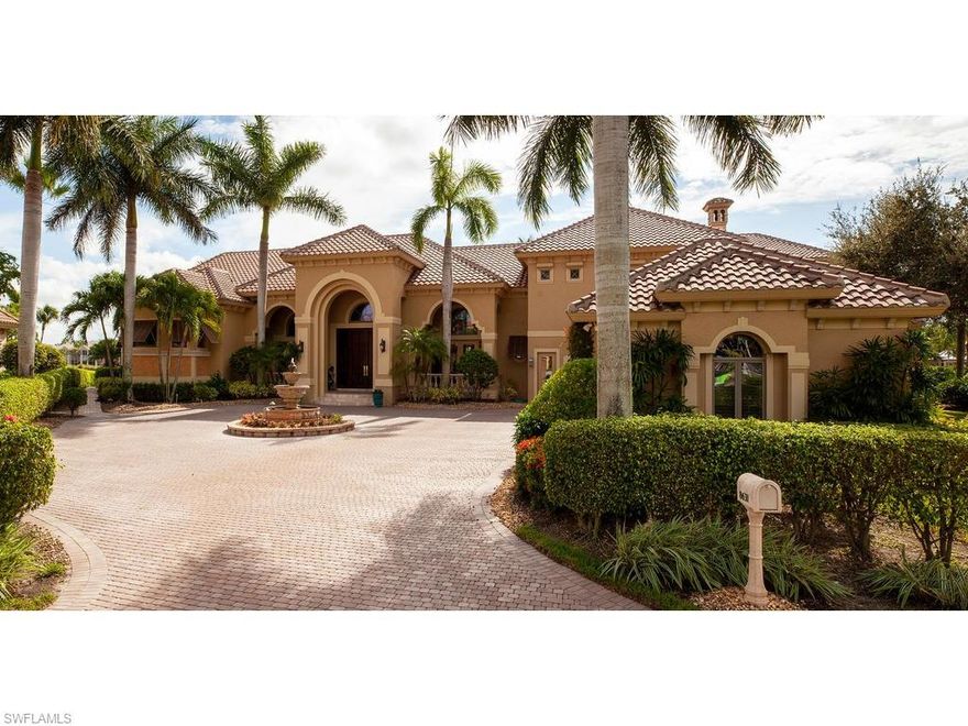 Resort style living at its finest!  This elegant lakefront home is situated in the prestigious community of Bay Laurel Estates, within Pelican Marsh. Bay Laurel Estates is a private, gated enclave of only 38 estate homes, and offers exquisite, large custom built homes, with larger home sites which have either preserve, lake, or golf course views. This Custom home features: 5 bedrooms, 6 full baths, 1 half bath, in-home theater which could be used as a 5th bedroom, guest cabana, wet bar, surround sound, faux finishes, custom cabinetry, granite counter tops, gas fireplace, crown molding, tray, vaulted and volume ceilings, and a 5-car garage. This home is perfect for family and entertaining. The expansive lanai boasts stunning lake and golf course views, lush tropical landscaping, a custom large pool with spa and water feature, an outdoor kitchen and expansive patio space. Pelican Marsh offers dining, social, and golf memberships for its residents. It also has a 2,760 sq. ft state-of the-art fitness center, 1,300 sq. ft aerobics studio, and Nine Har-Tru Tennis courts.