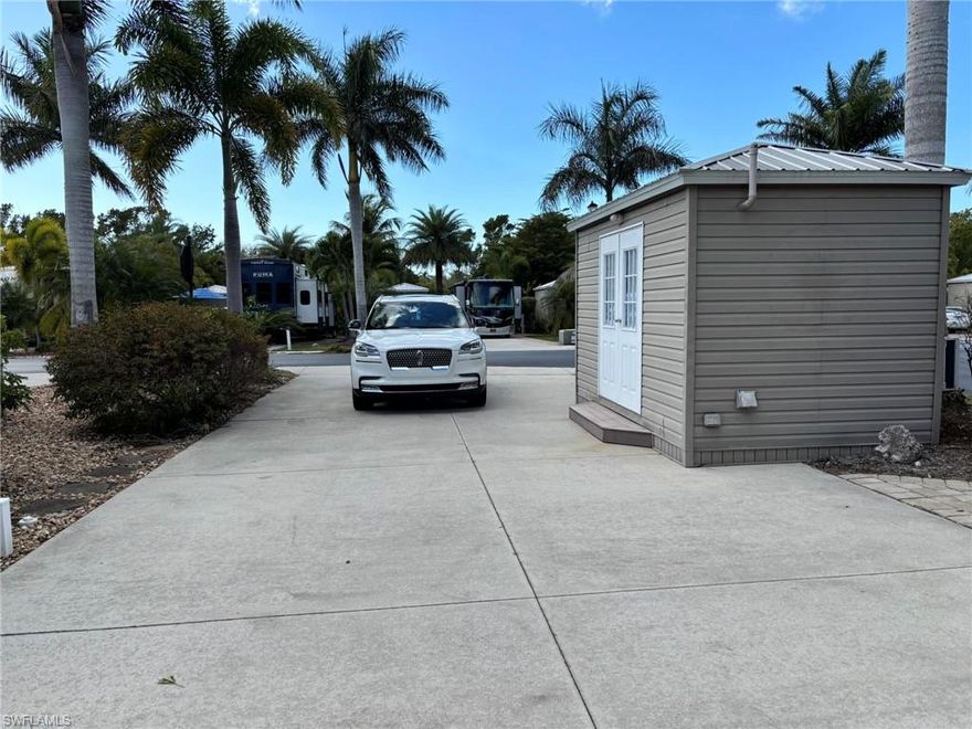 Welcome to Lot 206 at Cypress Trail RV Resort! This desirable 35’ x 90’ corner lot offers a fantastic opportunity to create your ideal Florida retreat in one of Fort Myers’ premier Class A RV resort communities. Conveniently located within walking distance to the clubhouse, pool, and resort amenities, this lot combines location, flexibility, and potential.

The 8’ x 15’ shed is equipped with a washer, dryer, and mini-split air conditioning system, providing a comfortable and functional space ready for your personal vision. Whether you’re dreaming of a hobby room, home office, guest overflow space, additional bathroom, or extra storage, this versatile structure offers endless possibilities.

Enjoy resort-style living with exceptional amenities, a welcoming community atmosphere, and the opportunity to customize this corner lot to fit your lifestyle.