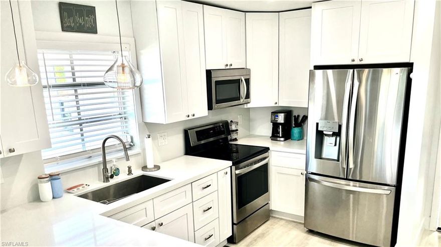 This beautifully renovated 2 bed, 2 bath with washer/dryer in High Point Country Club is a fantastic rental opportunity! With a starting date of April 1, 2026, it offers flexibility for either annual or short-term rental (minimum 3 months) starting on the same date, April 1, 2026). Located in building 53, which is a non 55+ building, this unit is situated on the third floor and offers the convenience of a common elevator as well as two outdoor stairwells. One of the highlights of this rental is the transfer of the beautiful 9-hole executive golf course membership to the renters, allowing them to enjoy the golfing experience within the community. Amenities include dining options, pools, dancing, fitness facilities, a library, a card room, and a pro shop. The kitchen has recently been remodeled, featuring new cabinets, quartz counters, and stainless steel appliances. Additionally, having a washer and dryer in the unit adds convenience and makes laundry tasks easier for renters. The location of High Point Country Club is ideal, being less than a mile away from the beautiful beaches of Naples and only 2 miles from downtown.